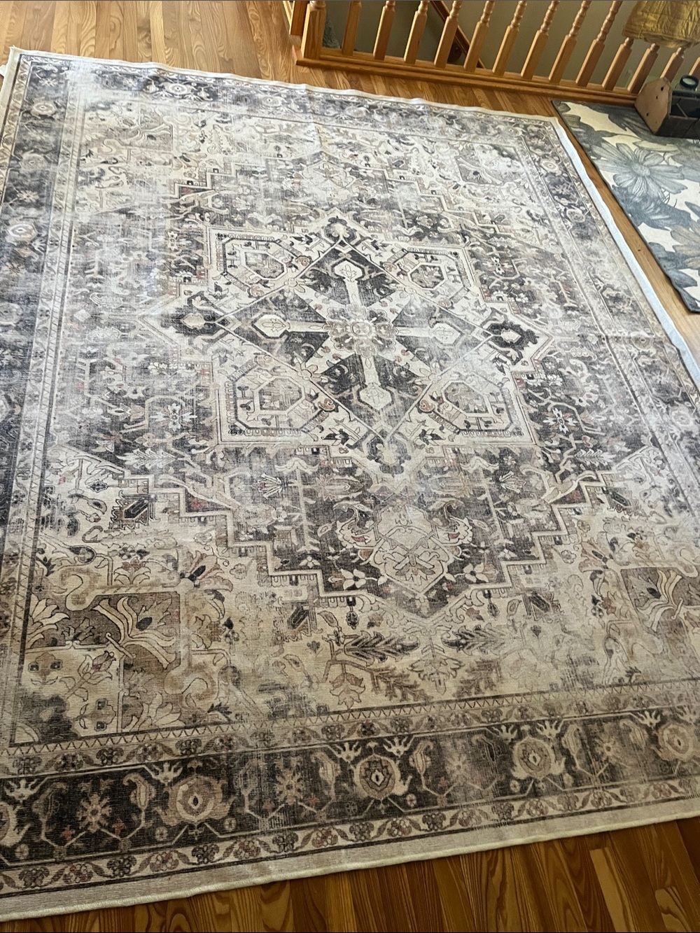 RUGGABLE 8x10 Kamran Hazel top rug…no pad;VGUC